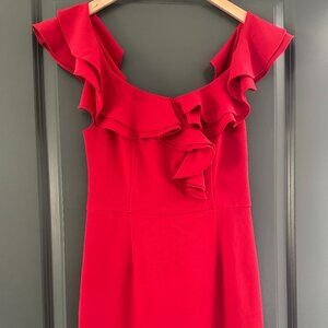 Lulus Red Ruffled Bodycon Dress